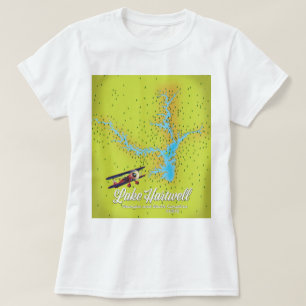 lake Hartwell Georgia and South Carolina USA map T-Shirt