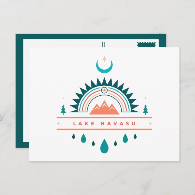 lake havasu arizona rainbow moon postcard (Front/Back)
