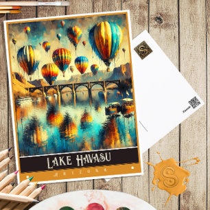 Lake Havasu, Arizona  Vintage Painting Postcard