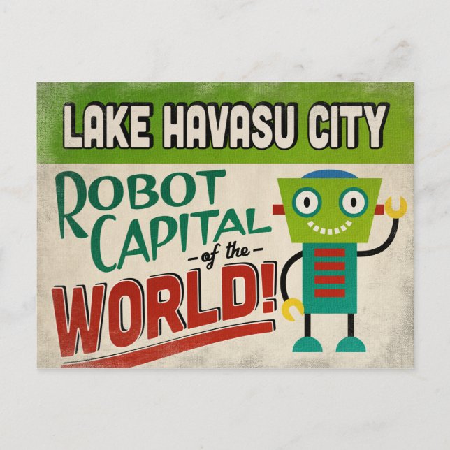Lake Havasu City Arizona Robot - Funny Vintage Postcard (Front)