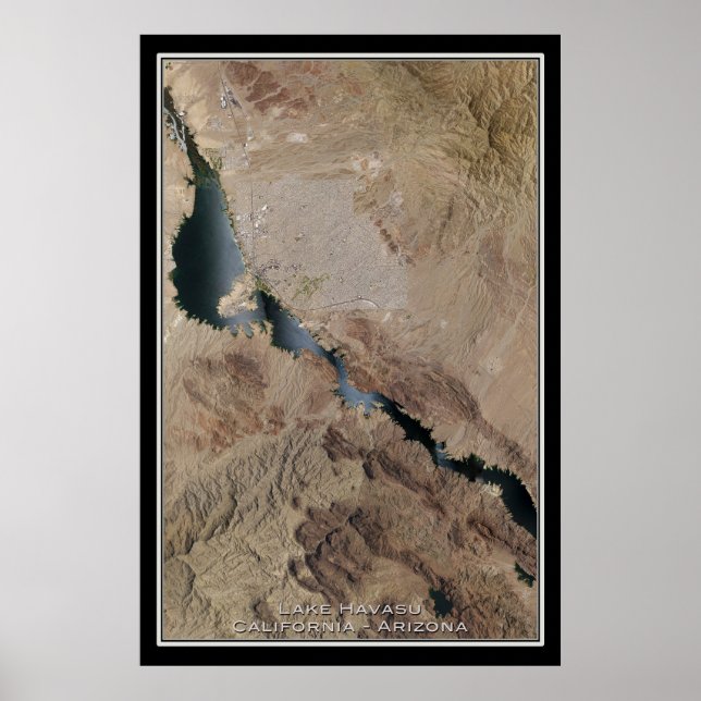 Lake Havasu City Arizona Satellite Poster Map (Front)