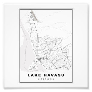 Lake Havasu City Map Photo Print