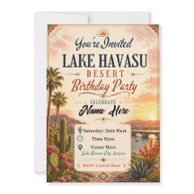Lake Havasu Desert Birthday Party Invitation