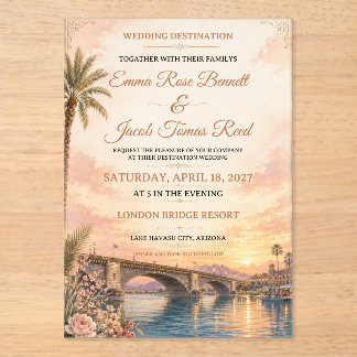 Lake Havasu Destination Wedding Invitation