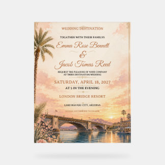 Lake Havasu Destination Wedding Invitation Acrylic Sign