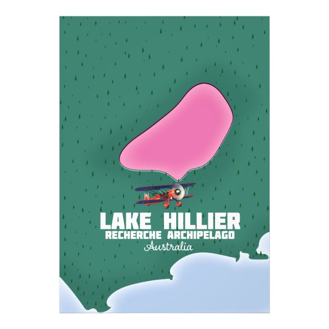 Lake Hillier Australian map. Photo Print (Front)
