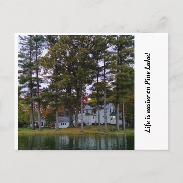 Lake Home on Pine Lake Holiday Postcard (Front)