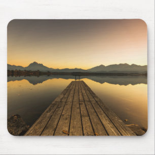 Lake Hopfen with a Jetty & Alps Mountains Mouse Mat