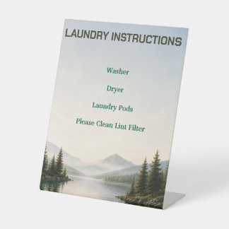 Lake House Airbnb Laundry Instructions Sign