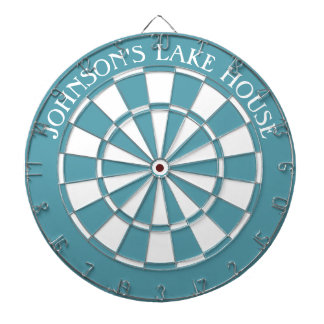 Lake House Beach Family Name Dartboard and Darts