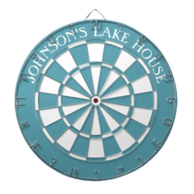 Lake House Beach Family Name Dartboard and Darts (Front)