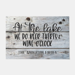 Lake House Beer and Wine Time Doormat