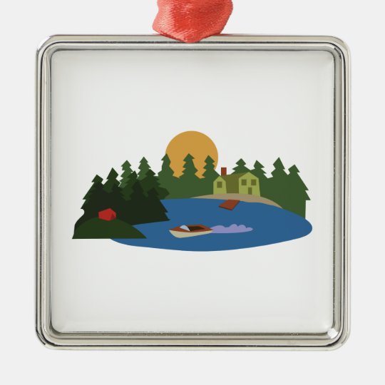 Lake House Christmas Ornament Zazzle.co.uk