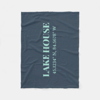 Lake House Custom Coordinates Fleece Blanket