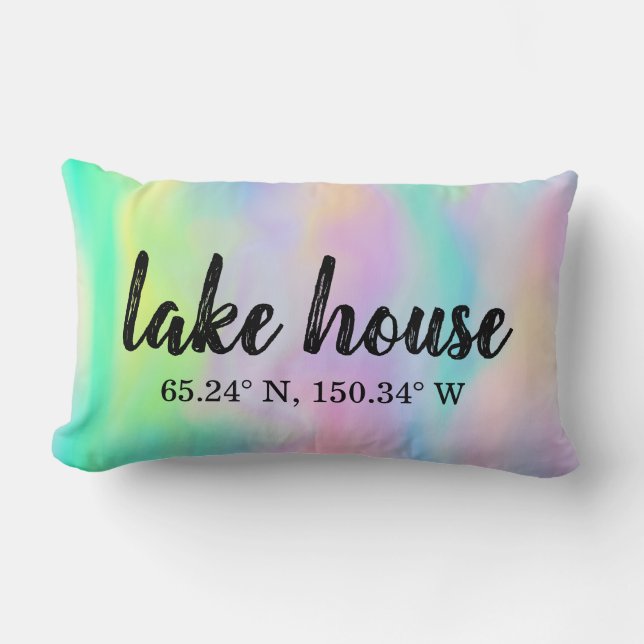 Lake House Custom Coordinates Lumbar Cushion (Front)