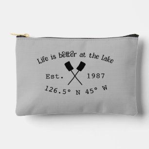 Lake house ets. Date year custom coordinates add n Accessory Pouch
