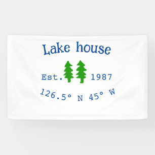 Lake house ets. Date year custom coordinates add n Banner