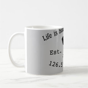 Lake house ets. Date year custom coordinates add n Coffee Mug