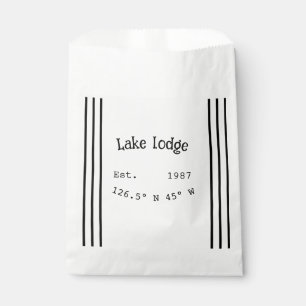 Lake house ets. Date year custom coordinates add n Favour Bags