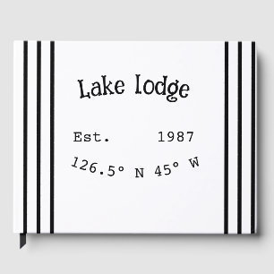 Lake house ets. Date year custom coordinates add n Guest Book