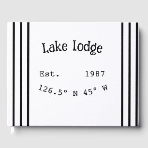 Lake house ets. Date year custom coordinates add n Guest Book