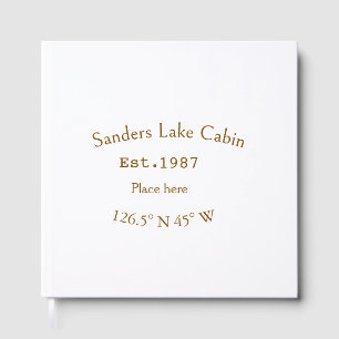 Lake house ets. Date year custom coordinates add n Guest Book