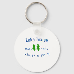 Lake house ets. Date year custom coordinates add n Key Ring