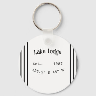 Lake house ets. Date year custom coordinates add n Key Ring