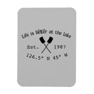 Lake house ets. Date year custom coordinates add n Magnet