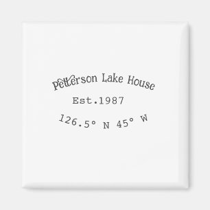 Lake house ets. Date year custom coordinates add n Magnet