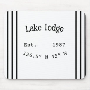 Lake house ets. Date year custom coordinates add n Mouse Mat