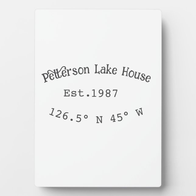Lake house ets. Date year custom coordinates add n Plaque (Front)