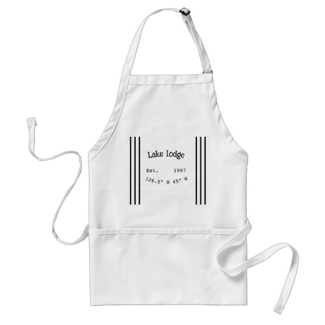 Lake house ets. Date year custom coordinates add n Standard Apron (Front)