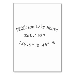Lake house ets. Date year custom coordinates add n Table Number