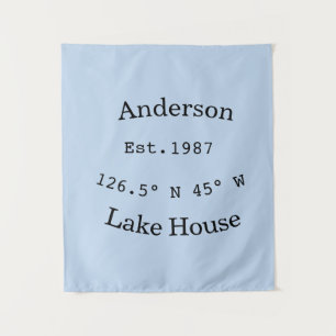 Lake house ets. Date year custom coordinates add n Tapestry