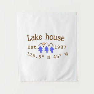Lake house ets. Date year custom coordinates add n Tapestry