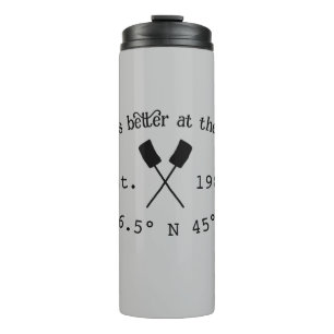 Lake house ets. Date year custom coordinates add n Thermal Tumbler