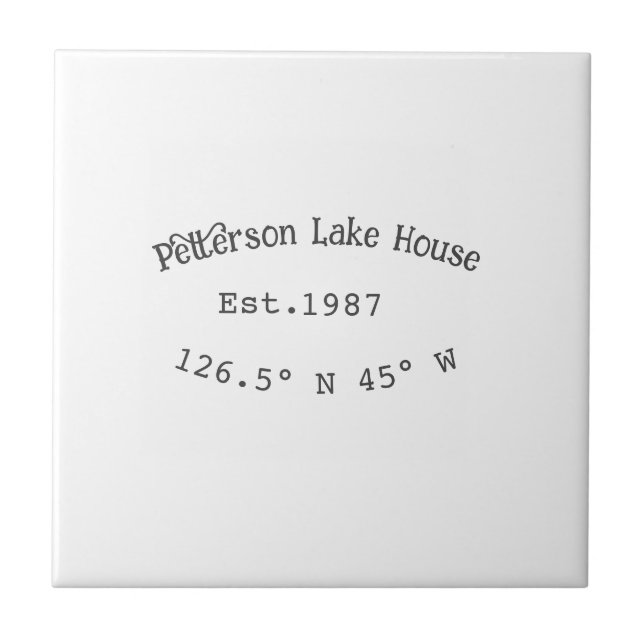 Lake house ets. Date year custom coordinates add n Tile (Front)