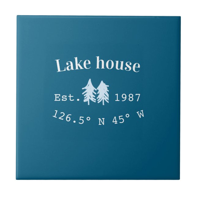 Lake house ets. Date year custom coordinates add n Tile (Front)