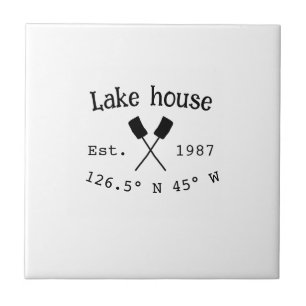 Lake house ets. Date year custom coordinates add n Tile
