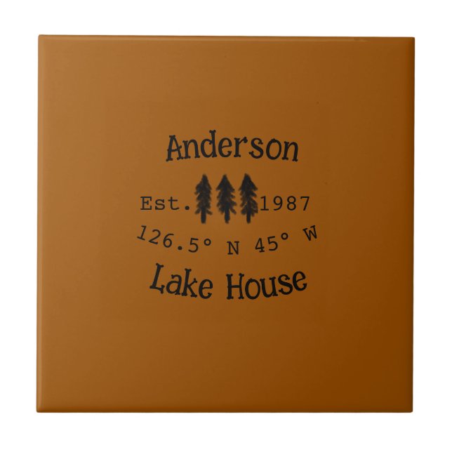 Lake house ets. Date year custom coordinates add n Tile (Front)