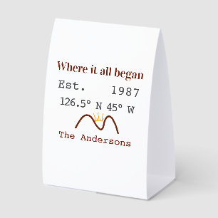 Lake house ets. Date year custom coordinates brown