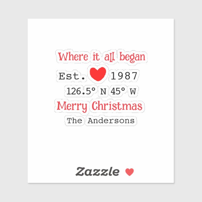 Lake house ets. Date year custom coordinates red (Sheet)