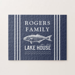 Lake House Family Name Jigsaw Puzzle