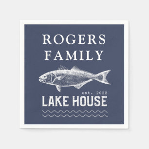 Lake House Family Name Napkin