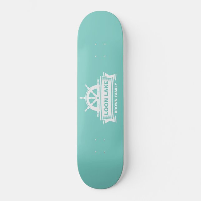 Lake House Family Name Summer Vacation Skateboard (Front)