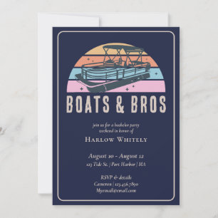 Lake House Nautical Boats Bros Bachelor Party Invitation