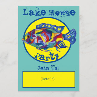 Lake House Party Invitation Original Watercolor