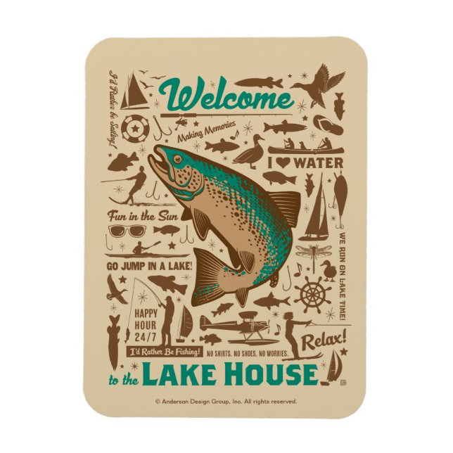 Lake House Pattern Magnet (Vertical)