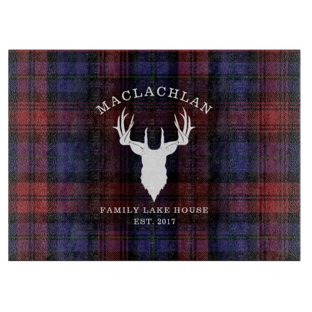 Lake House Plaid Tartan Clan MacLachlan Family Cutting Board (Front)